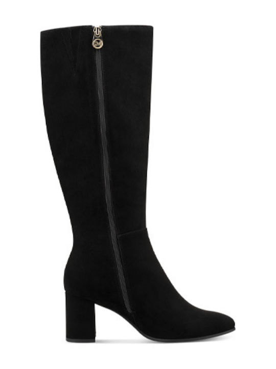 Damenstiefel aus schwarzem Wildleder