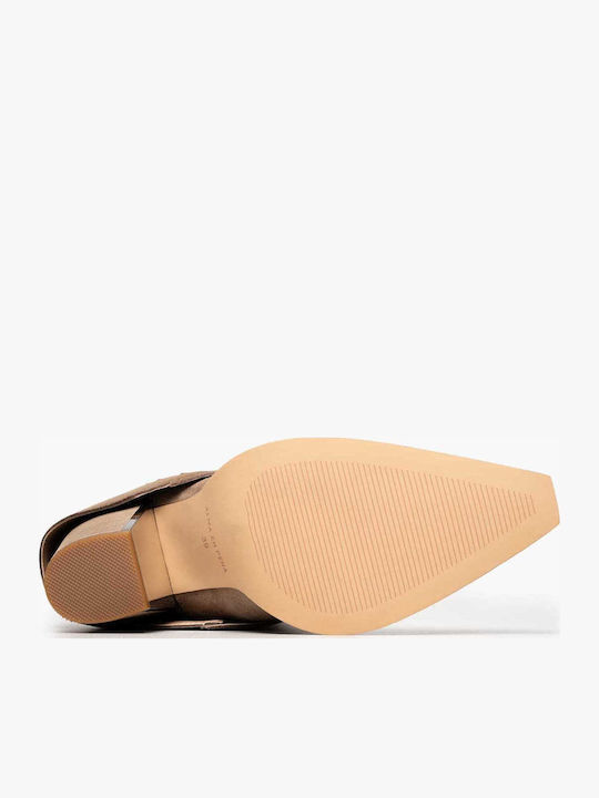 Leather Women's Boots Beige
