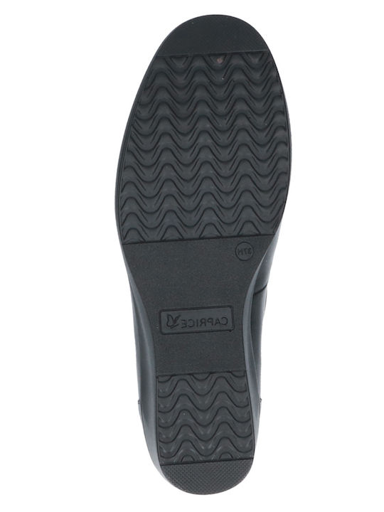 Leather Women's Loafers in Black Color