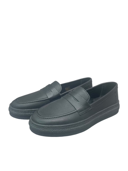 Δερμάτινα Γυναικεία Loafers σε Μαύρο Χρώμα