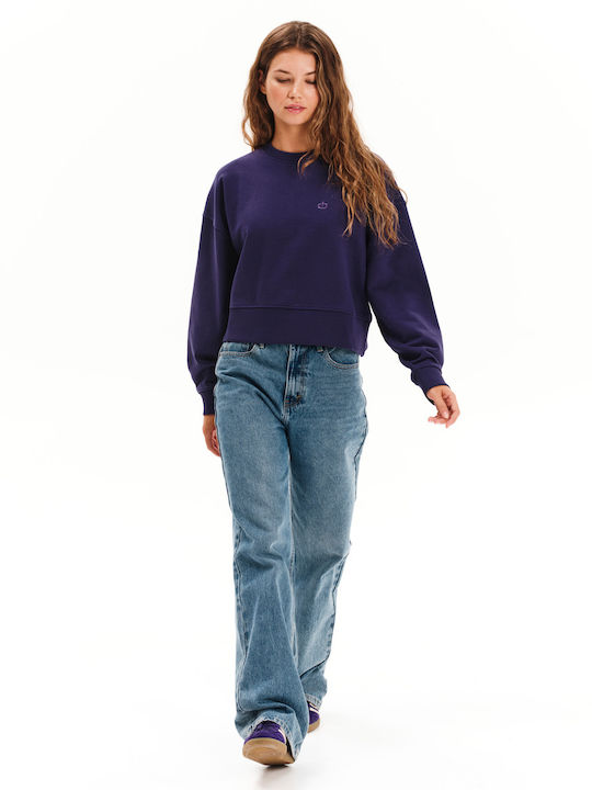 Cropped Women's Sweatshirt Purple