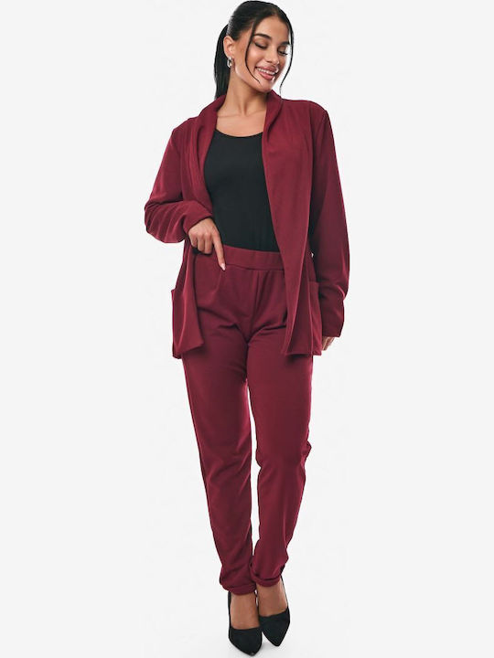 Dress Up Blazer pentru femei Sacou Burgundy