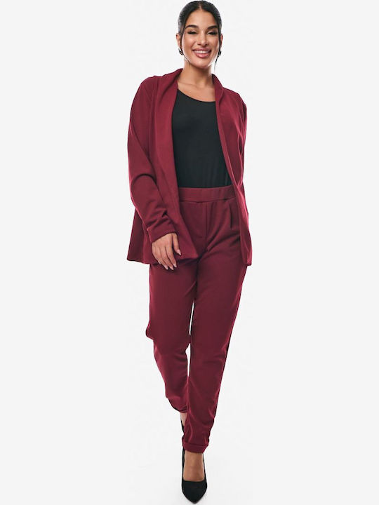 Dress Up Blazer pentru femei Sacou Burgundy