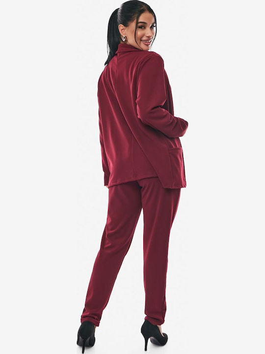 Dress Up Blazer pentru femei Sacou Burgundy