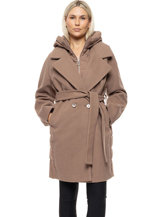 Femeie Dk Beige Palton