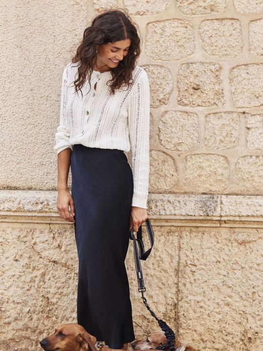 Satin Maxi Fustă Black