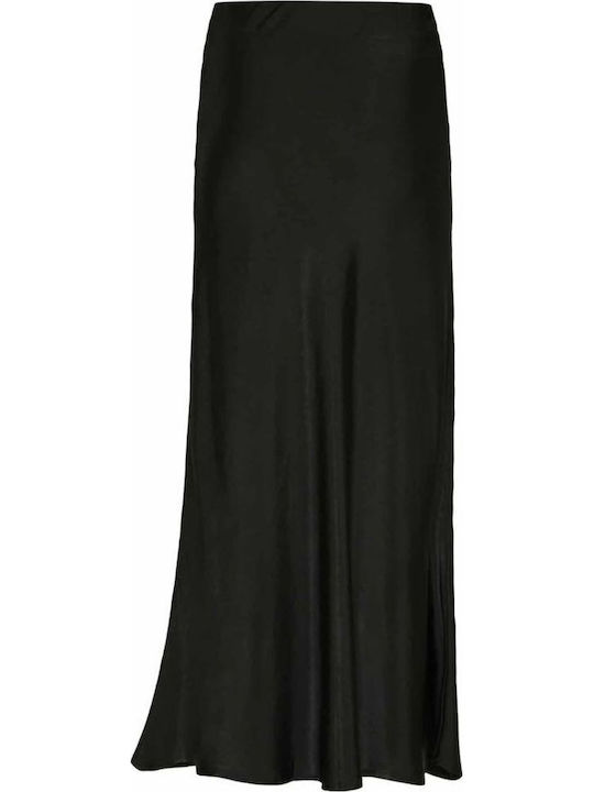 Satin Maxi Fustă Black