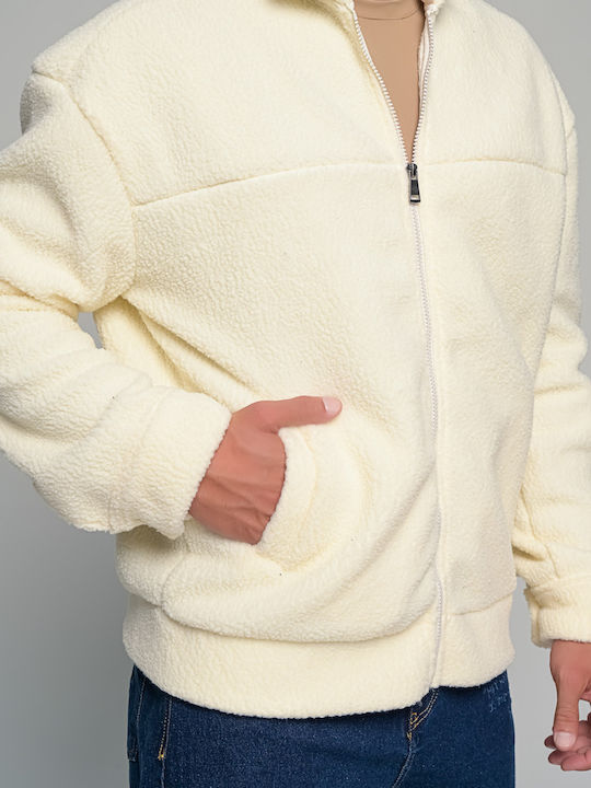 Ανδρική Ζακέτα Fleece Εκρου
