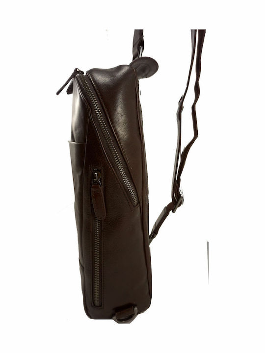 Leather Men's Bag Sling Brown