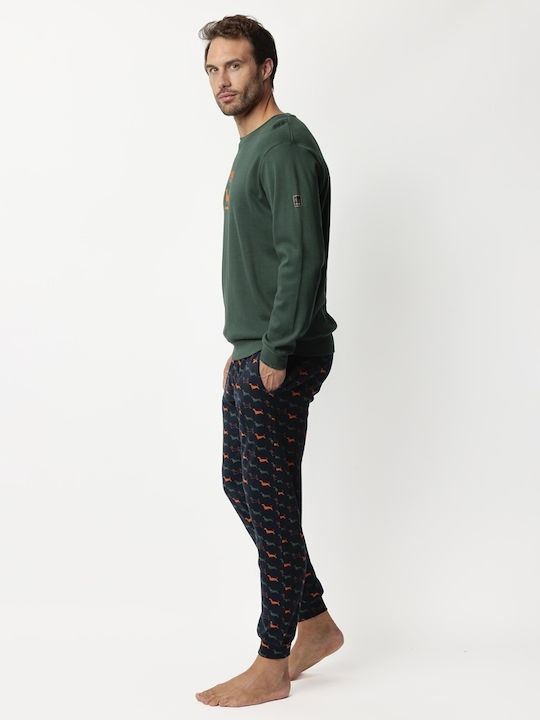 Admas Men's Winter Pajamas Set Green
