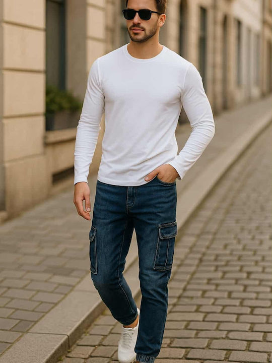 Men's Jeans Pants Cargo Blue