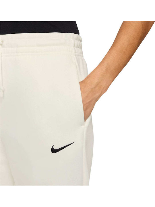 Sportswear Παντελόνι Φόρμας Καμπάνα Fleece Λευκό