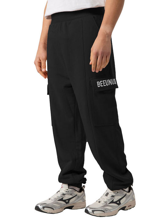 Pantaloni De Trening Cargo Cu Buzunar Și Elastic Negru