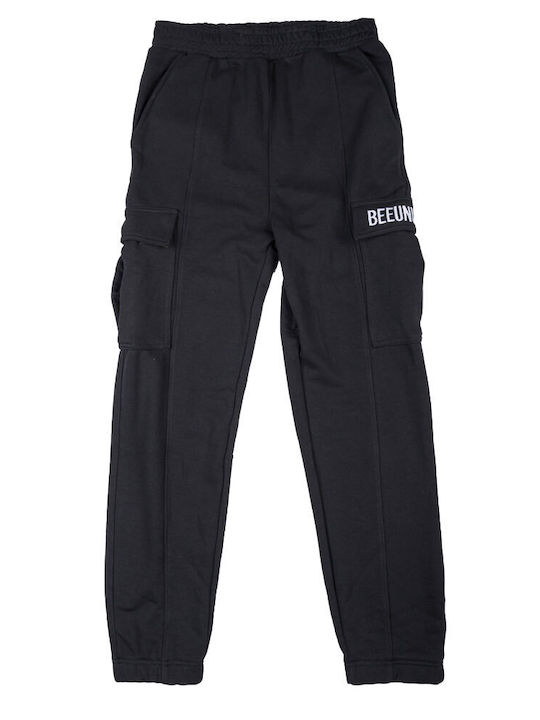Pantaloni De Trening Cargo Cu Buzunar Și Elastic Negru