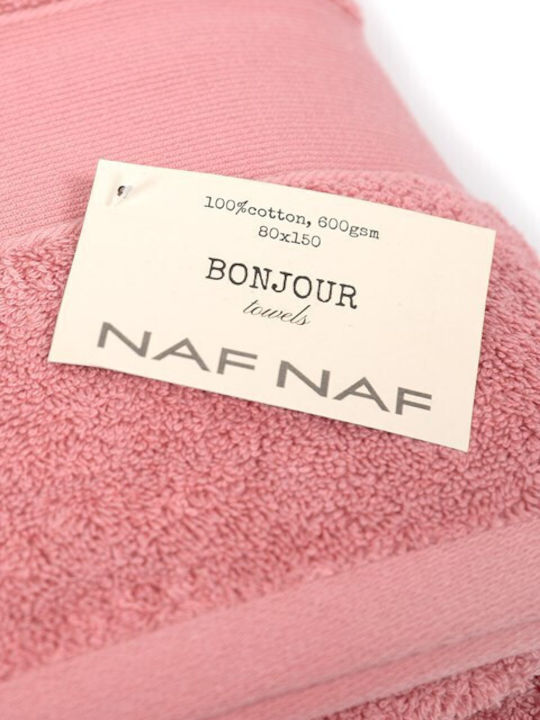 Naf Naf Face Towel 50x100cm Pink Weight 600gsm