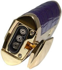 Rocky Patel Statesman Lighter 3xJet Gold-Purple Leather Punch