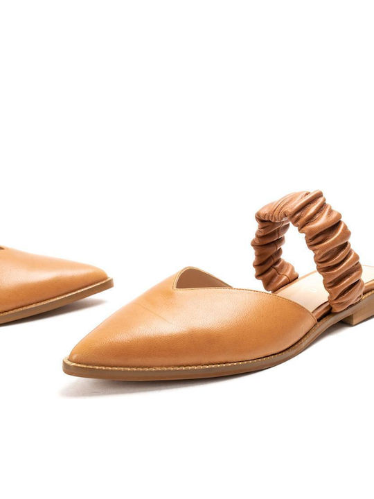 Mules με Τακούνι σε Ταμπά Χρώμα