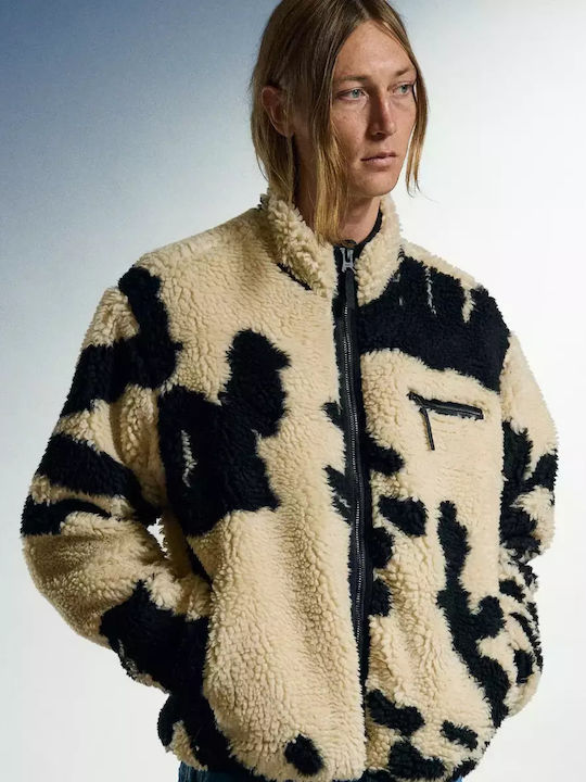 Shaggy Sherpa Jacket Men's Cardigan Clay Multi