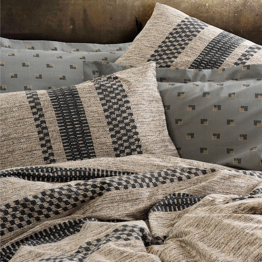 Cotton Box Σετ Διπλή 200x220cm Box 4 Καφέ - Γκρι Cotton Box Σετ Διπλή 200x220cm Box 4 Καφέ - Γκρι