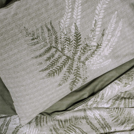 Cotton Box Duvet Cover Set Cotton Double with 2 Pillowcases 200x220 Box 4 Khaki