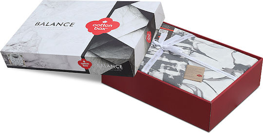 Cotton Box Duvet Cover Set Cotton Double with 2 Pillowcases 200x220 Box 4 Charcoal