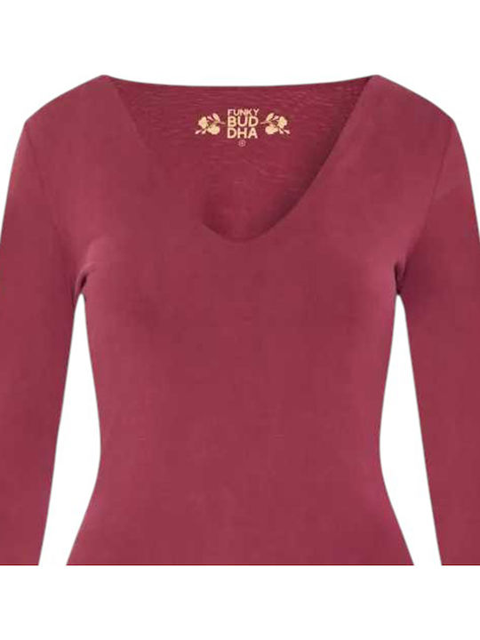 Funky Buddha W Bodies Fbl01210307-wine Red Burgundy