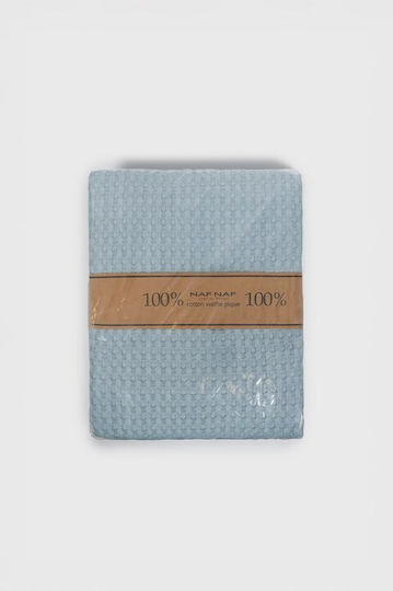 Naf Naf Waffle Pique Blanket Single 170x240cm Angel Blue