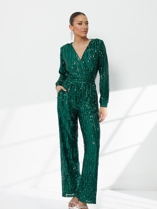 Women's Long-sleeved One-piece Suit Emerald