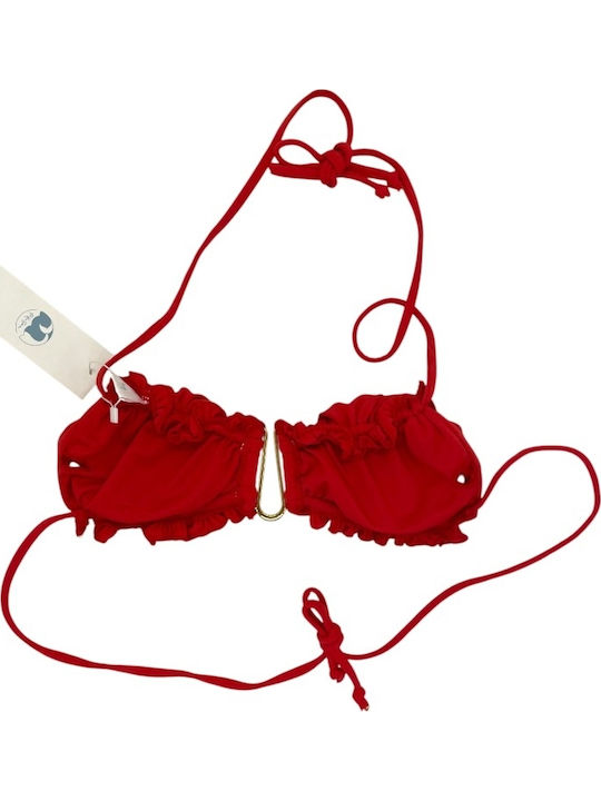 Fără bretele Top bikini cu burete Red