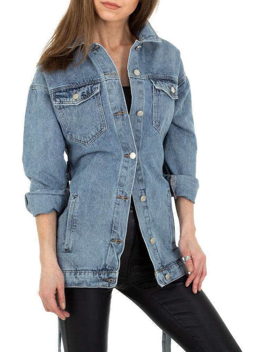 Jachetă de femei din denim Blue