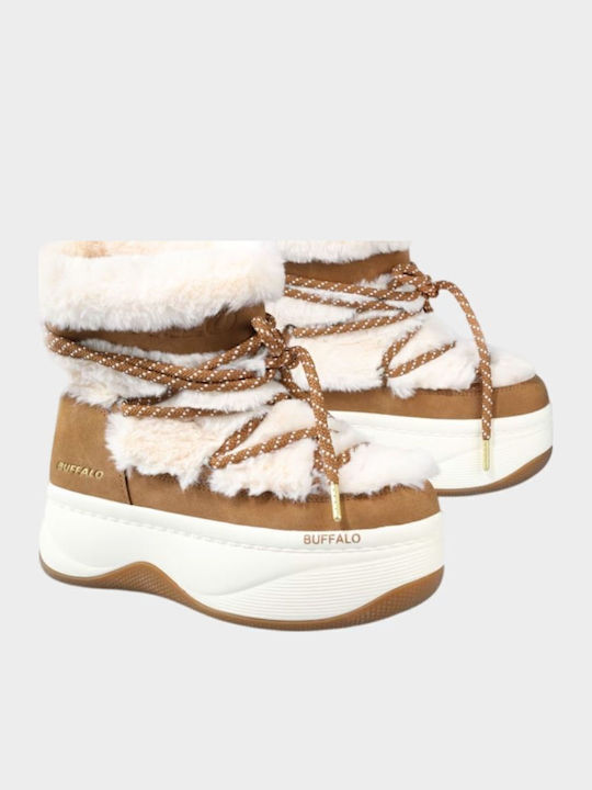 Buffalo Snow Women's Boots Snow with Fur Beige