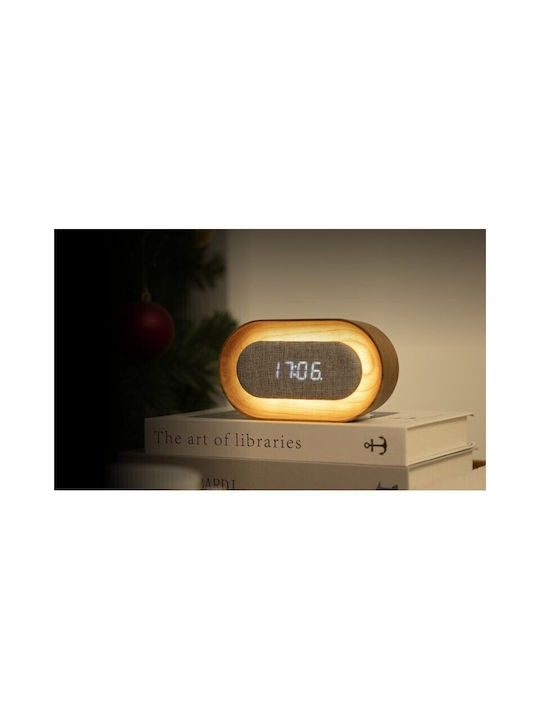 Gingko Lumos Clock Oval Walnut G076o-wt 703556206871