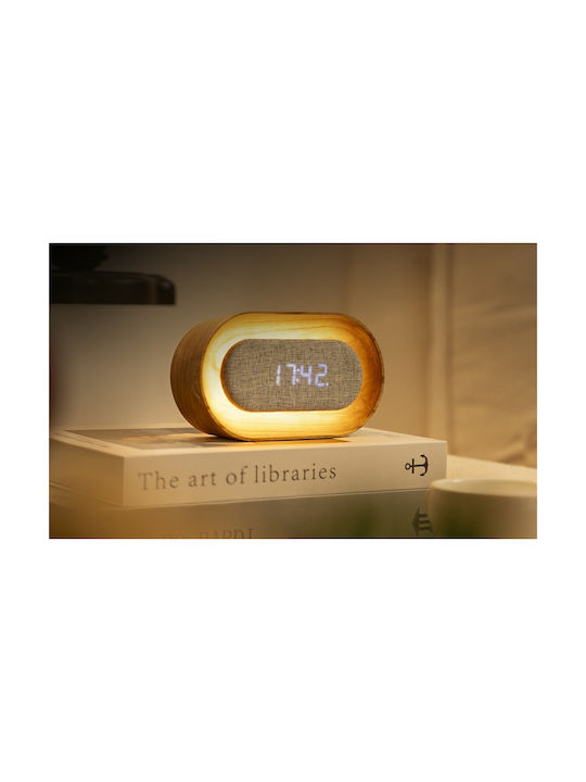 Gingko Lumos Clock Oval White Ash G07o-ah 703556206888