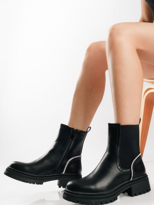 Damen Chelsea-Stiefel Schwarz