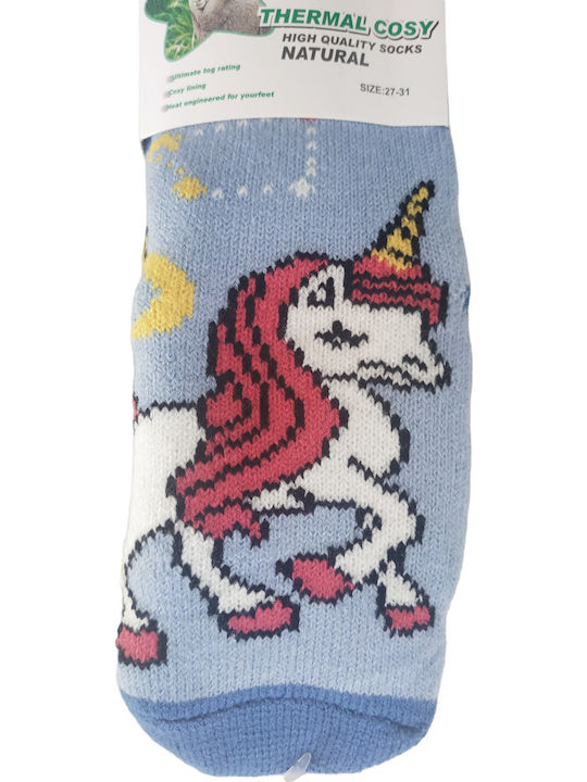 Yanoir Kids' Socks Non-Slip Light blue/fuchsia