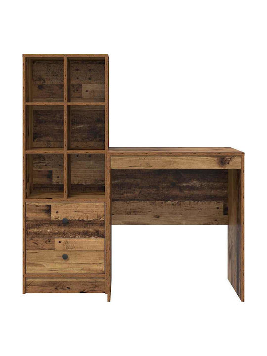 Schreibtisch Holz mit Bücherregal Old Wood 70x50x76cm