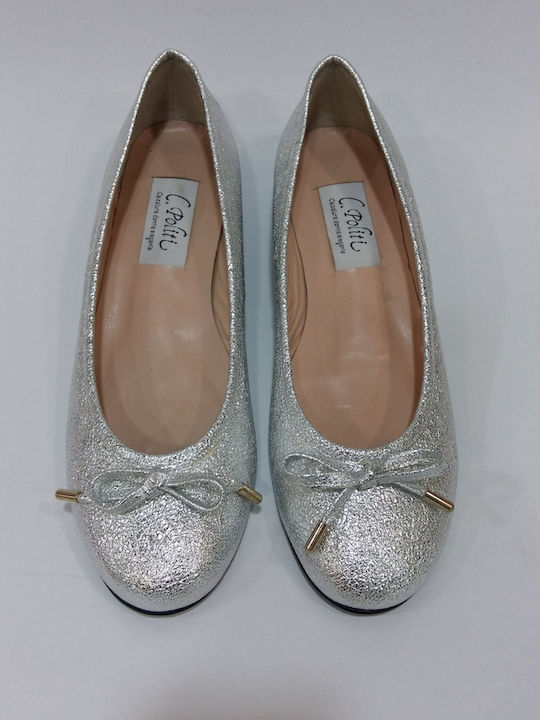 Anatomic Leather Ballerinas Silver