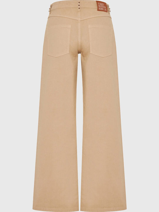 High Rise Women's Jean Pants in Regular Fit Beige