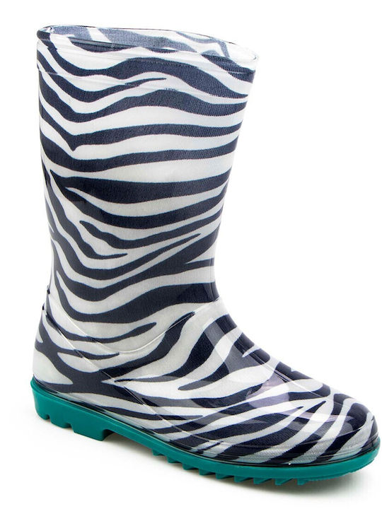 Kids Wellies Zebra White