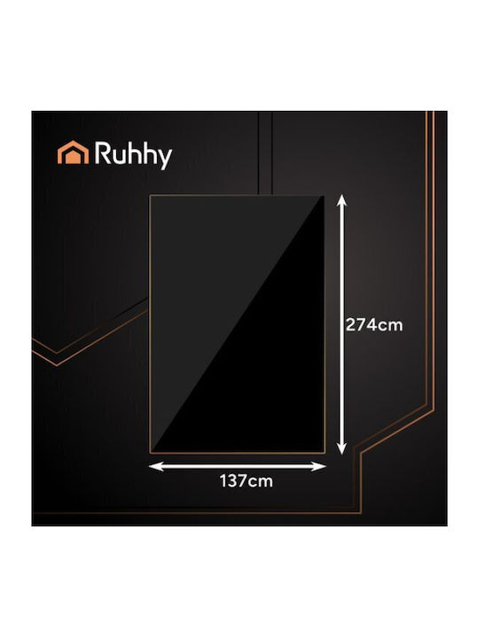 Ruhhy Tablecloth Stain Resistant Set Black 137x274cm