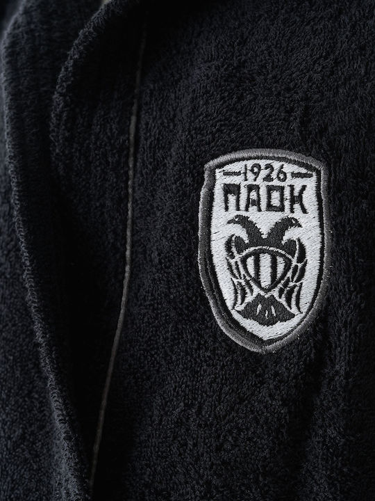 Vesta Home Paok Μπουρνούζι με Κουκούλα Μαύρο 360gr/m²