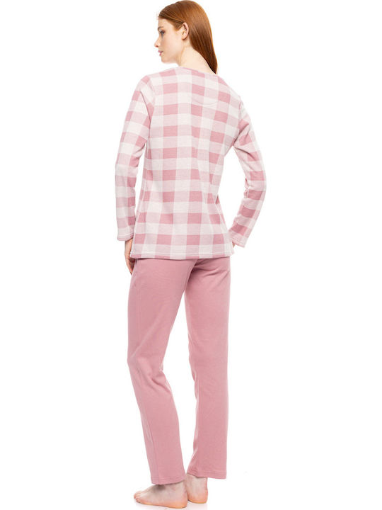 Pink Label Χειμερινό Γυναικείο Σετ Πιτζάμας Rose
