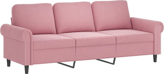 Living Room Furniture Set 3-Seater & 2-Seater & Armchair & Stool Pink