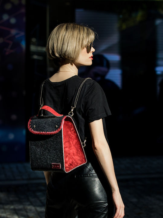 Leather Women's Backpack Suede Burgundy MB C13 S13