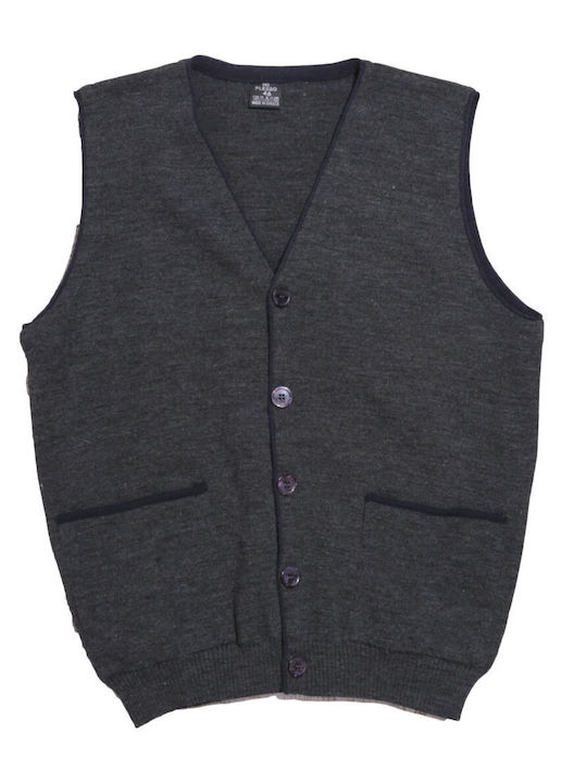 Men's Knitted Cardigan with Buttons Anthracite