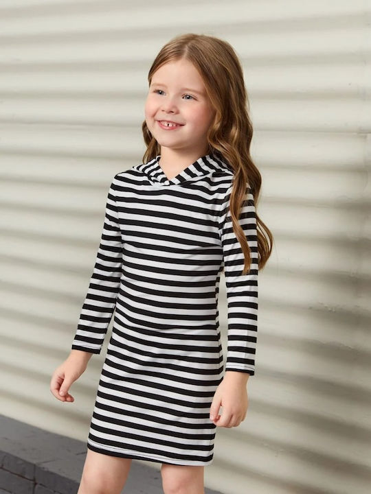 Children's Dress White - Black