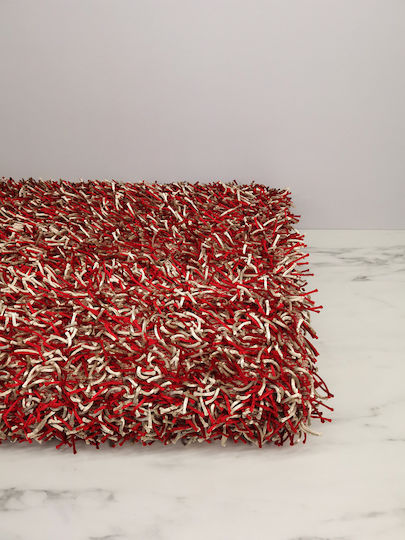 160x230cm Shaggy Κόκκινο-λευκό