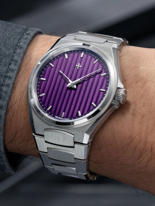 Venezianico Men's Watch Automatic with Silver Metal Bracelet