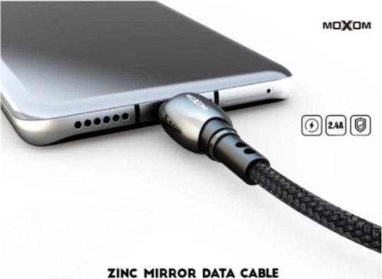 Moxom Braided USB 2.0 to micro USB Cable Ασημί 3m 6455 1τμχ