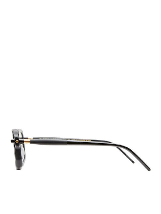 Kuboraum Unisex Sunglasses with Black Plastic Frame and Gray Lens